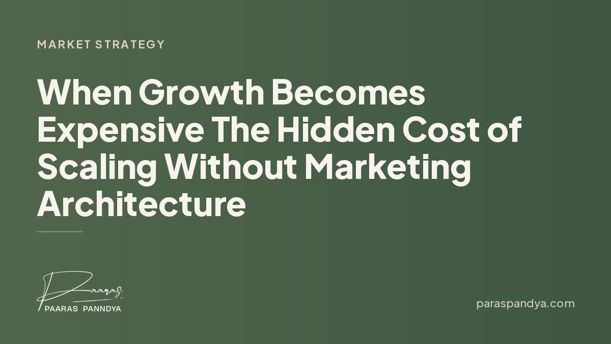 When Growth Becomes Expensive The Hidden Cost of Scaling Without Marketing Architecture | Paaras Panndya