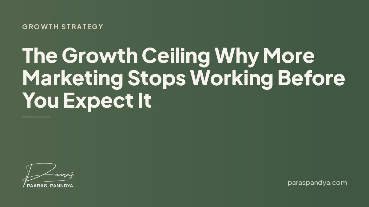 The Growth Ceiling Why More Marketing Stops Working Before You Expect It | Paaras Panndya